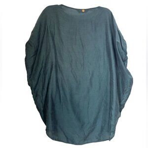 AGUA DE COCO Silk Cacoon Tunic Beach Cover Up Lyocell Flowey Top Dress Swimsuit